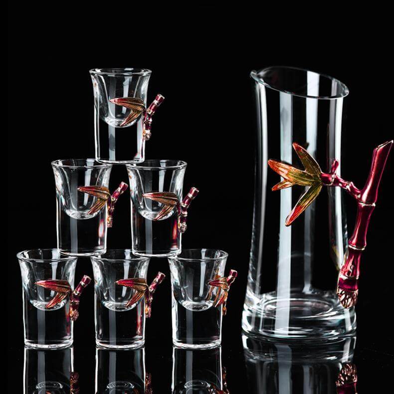 bamboo decanter shot glass set - whiskira - shot glass - bamboo -shot glass - whisky - premium - elegant - gift - decanter