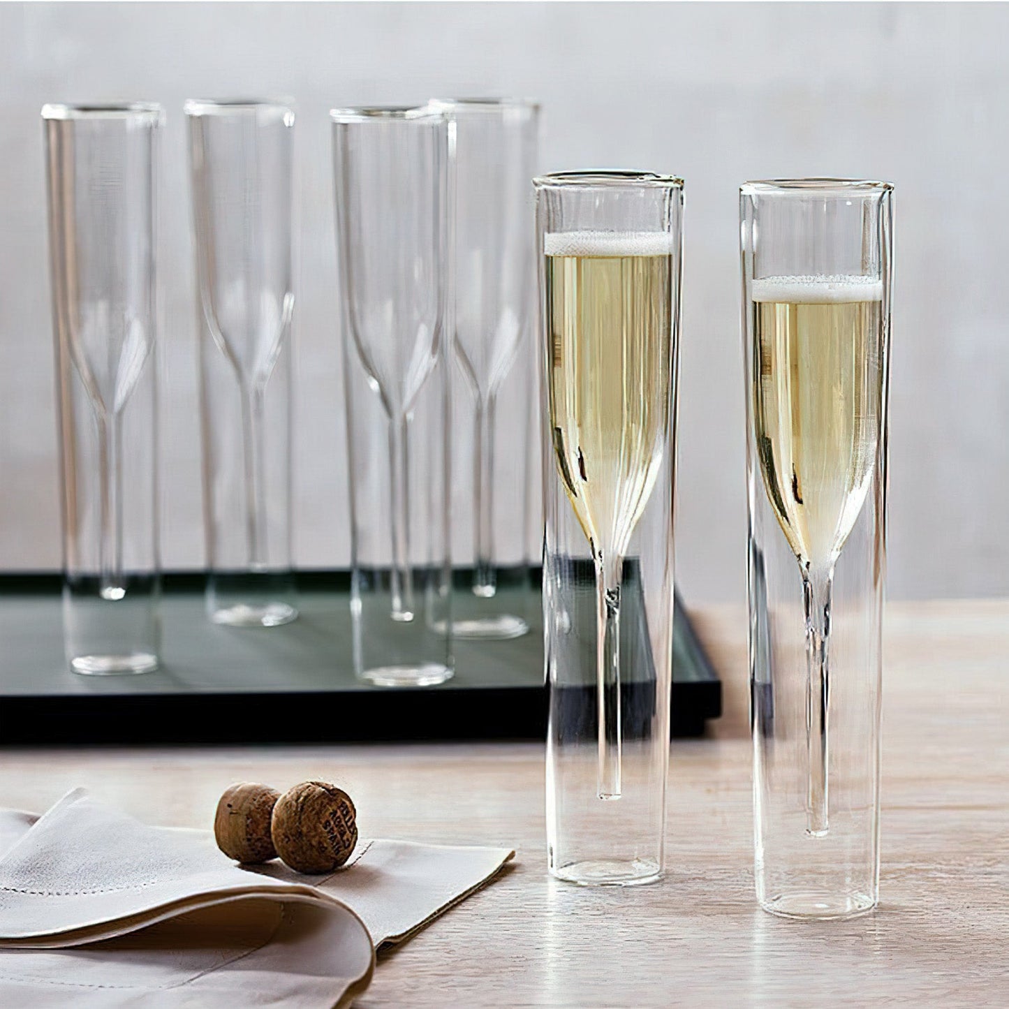 Double-wall Champagne Flutes