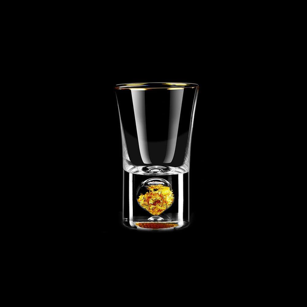 gold foil decanter & shot glass set - whiskira - shot glass - gold foil - tumbler - whisky - premium - elegant - gift - decanter