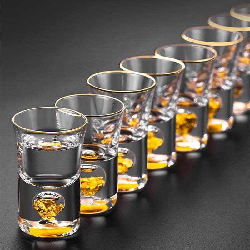 gold foil shot glass - whiskira - shot glass - gold foil - tumbler - whisky - premium - elegant - gift